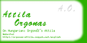 attila orgonas business card